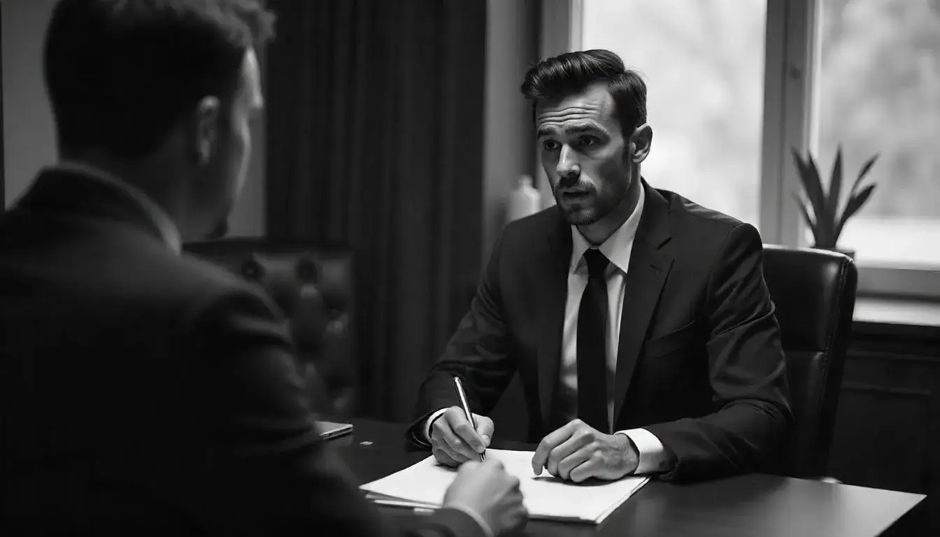 Candidate attending a finance job interview with a panel of recruiters
