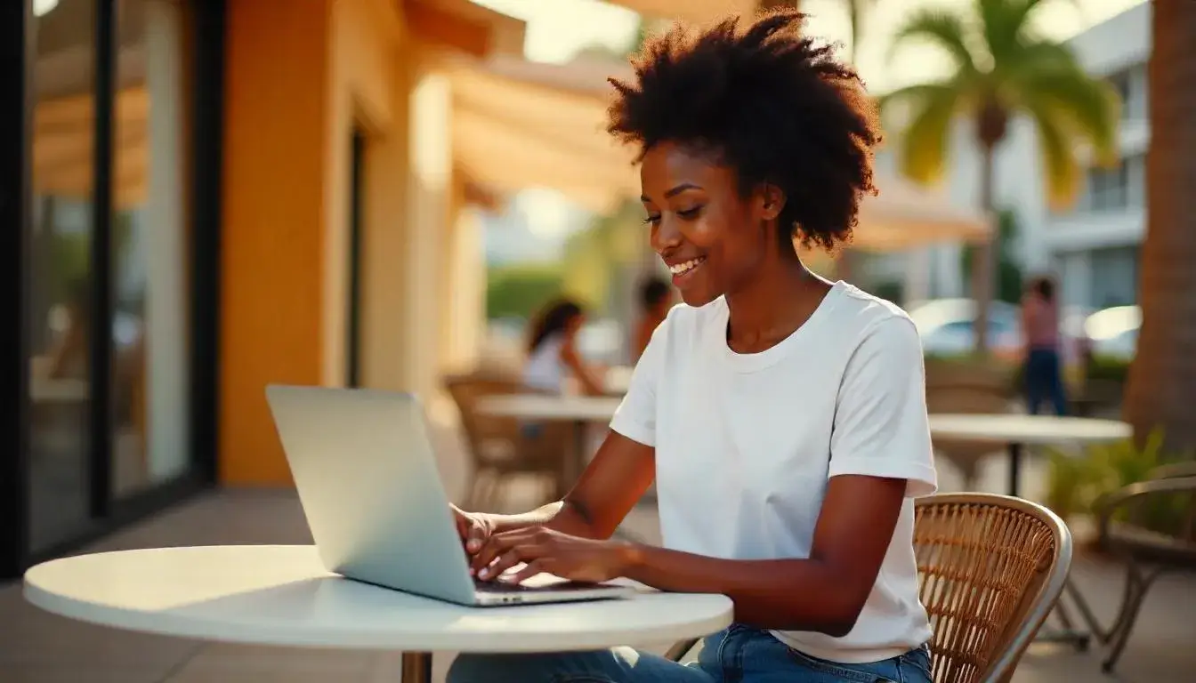 A US citizen browsing job listings on a laptop, with Dubai job opportunities visible on the screen